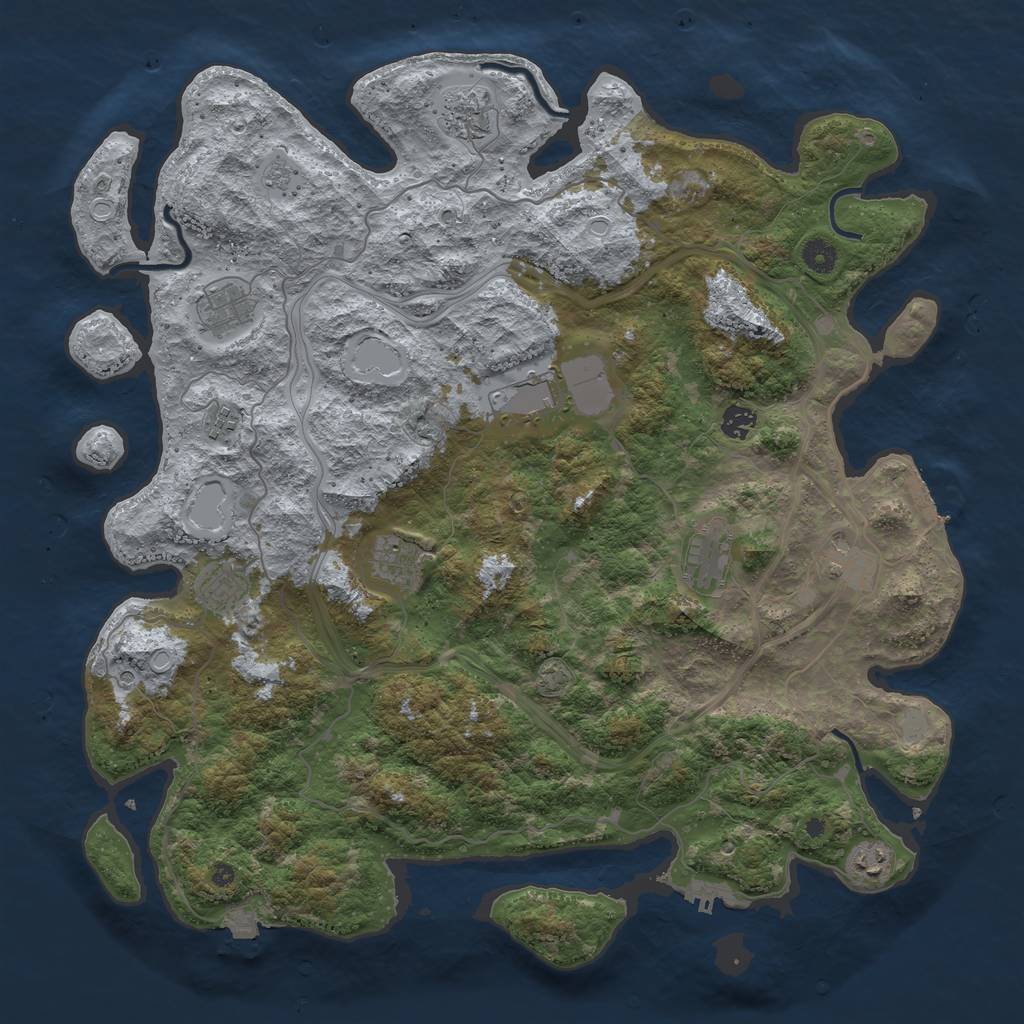 Rust Map: Procedural Map, Size: 4500, Seed: 1671182111, 18 Monuments