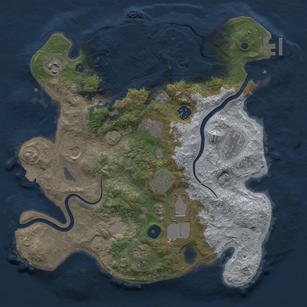 Rust Map: Procedural Map, Size: 3500, Seed: 40697224, 15 Monuments