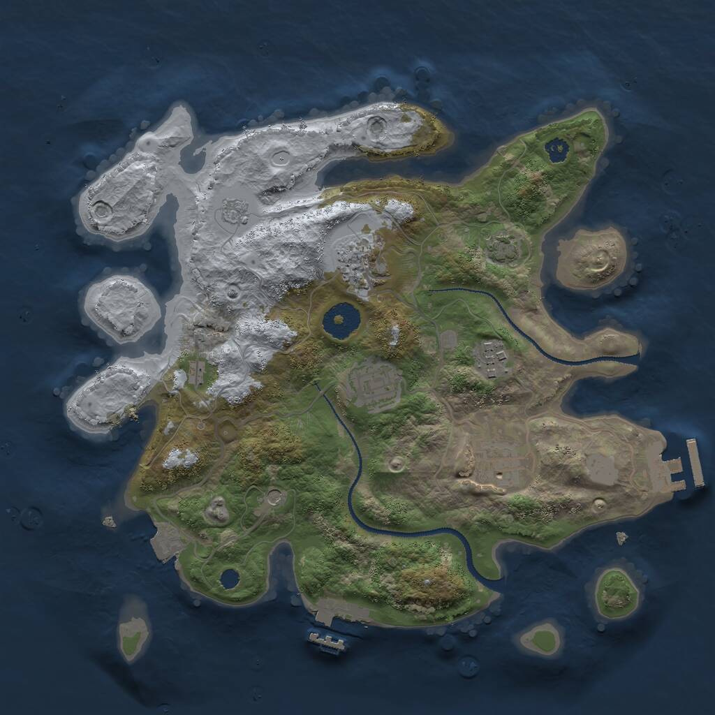Rust Map: Procedural Map, Size: 3000, Seed: 67031736, 10 Monuments