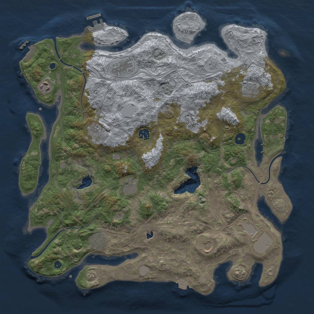 Rust Map: Procedural Map, Size: 4250, Seed: 1865730996, 17 Monuments