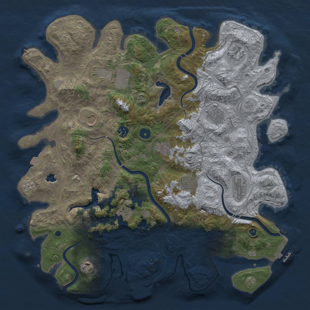 Rust Map: Procedural Map, Size: 4250, Seed: 84231234, 17 Monuments