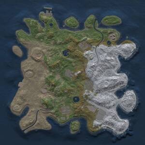 Thumbnail Rust Map: Procedural Map, Size: 3500, Seed: 674129820, 13 Monuments