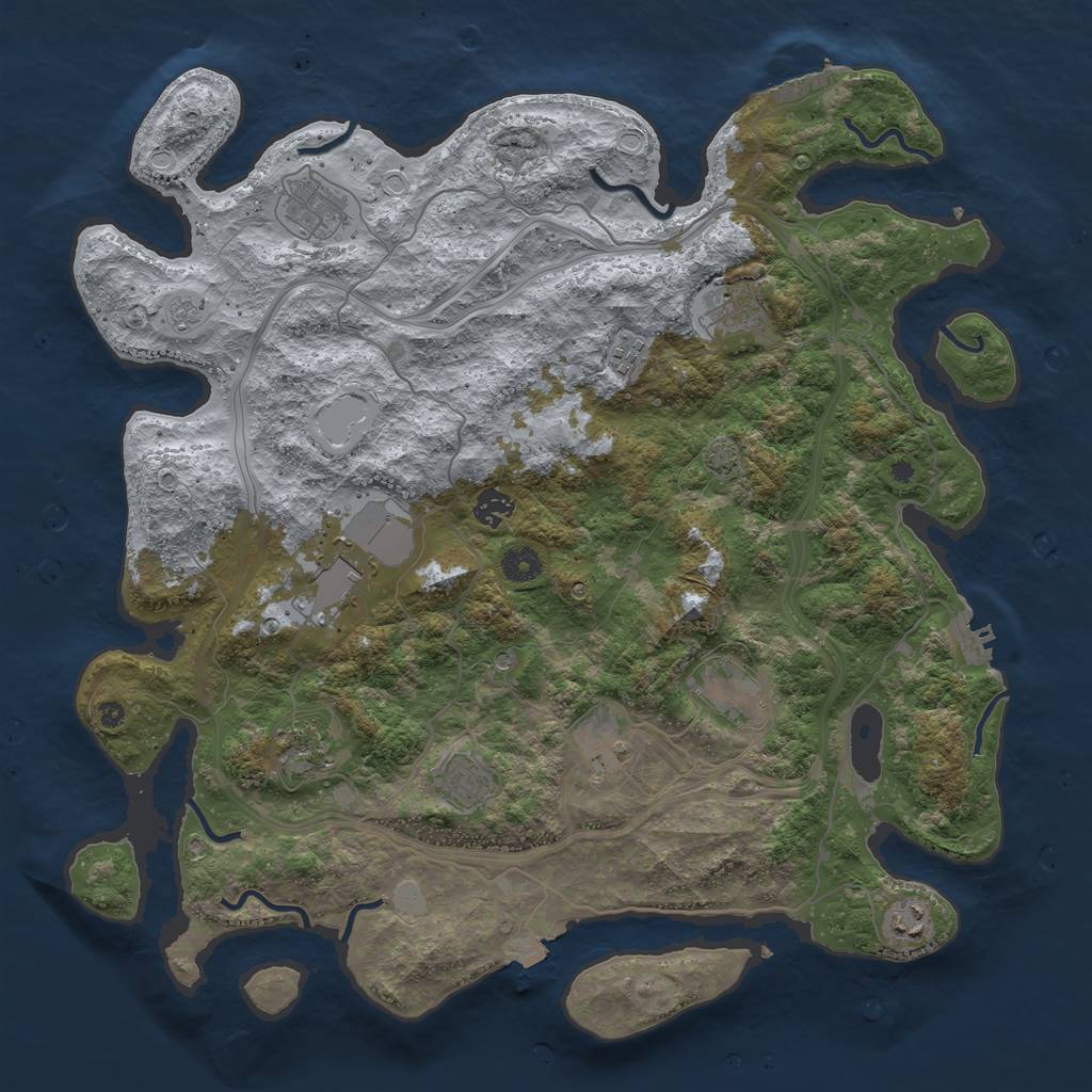 Rust Map: Procedural Map, Size: 4250, Seed: 1611, 18 Monuments