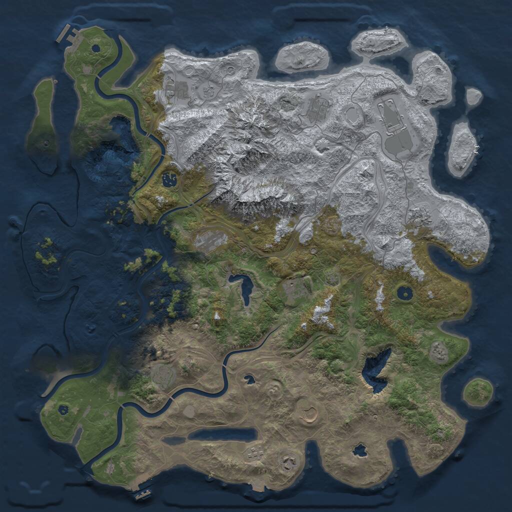 Rust Map: Procedural Map, Size: 5000, Seed: 270667366, 17 Monuments