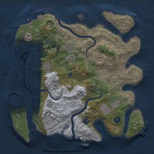 Thumbnail Rust Map: Procedural Map, Size: 3500, Seed: 877893888, 13 Monuments