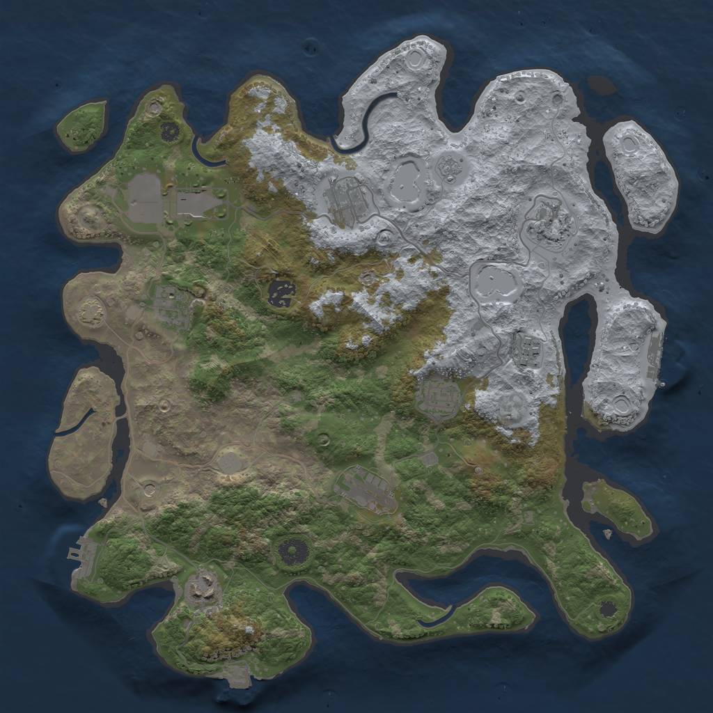 Rust Map: Procedural Map, Size: 3750, Seed: 13530537, 17 Monuments