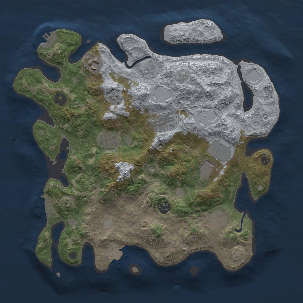 Rust Map: Procedural Map, Size: 3500, Seed: 188170015, 15 Monuments