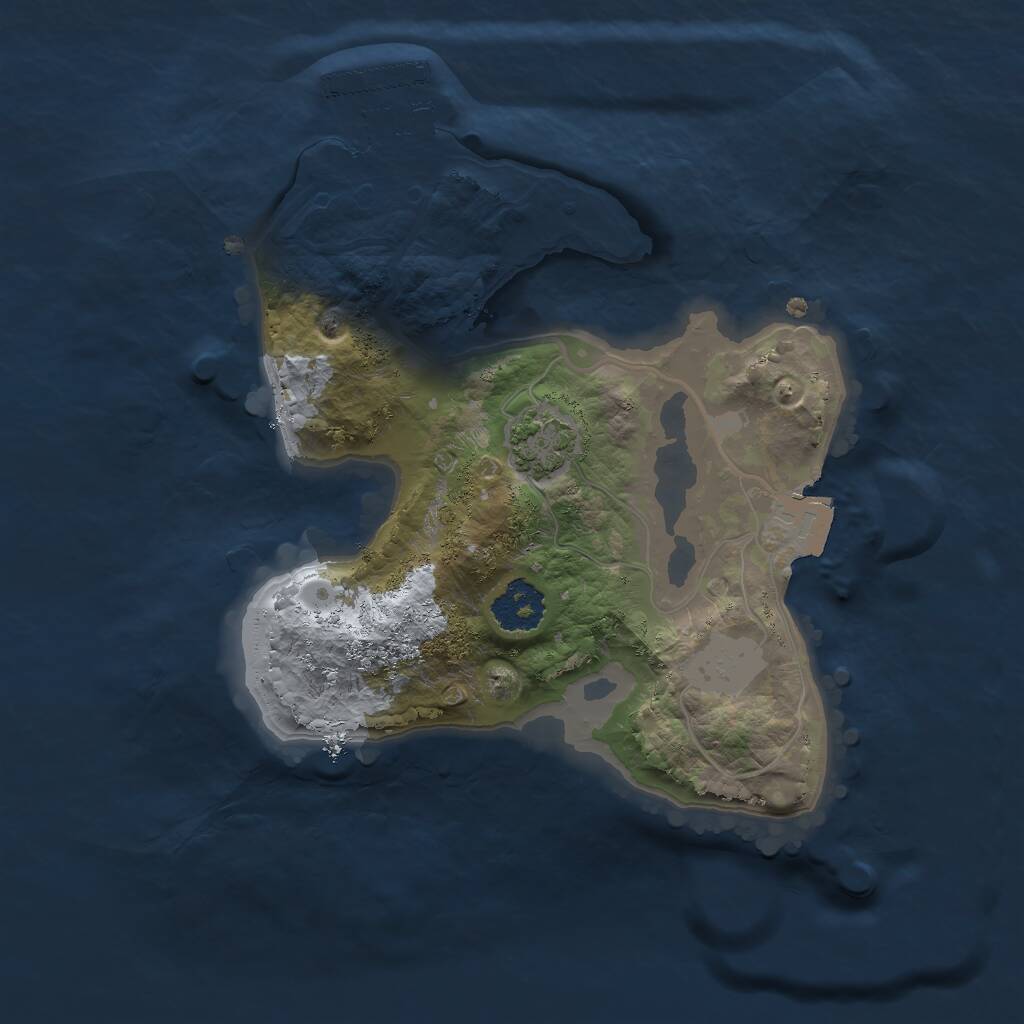 Rust Map: Procedural Map, Size: 2000, Seed: 1492492603, 3 Monuments