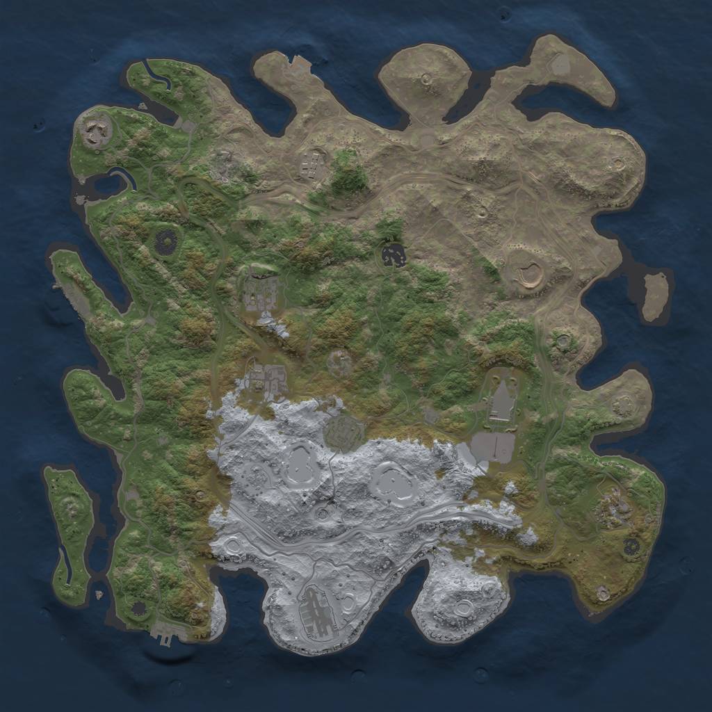 Rust Map: Procedural Map, Size: 4250, Seed: 43, 18 Monuments