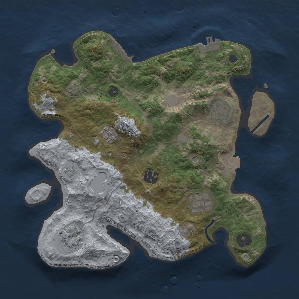 Rust Map: Procedural Map, Size: 3000, Seed: 435960162, 13 Monuments