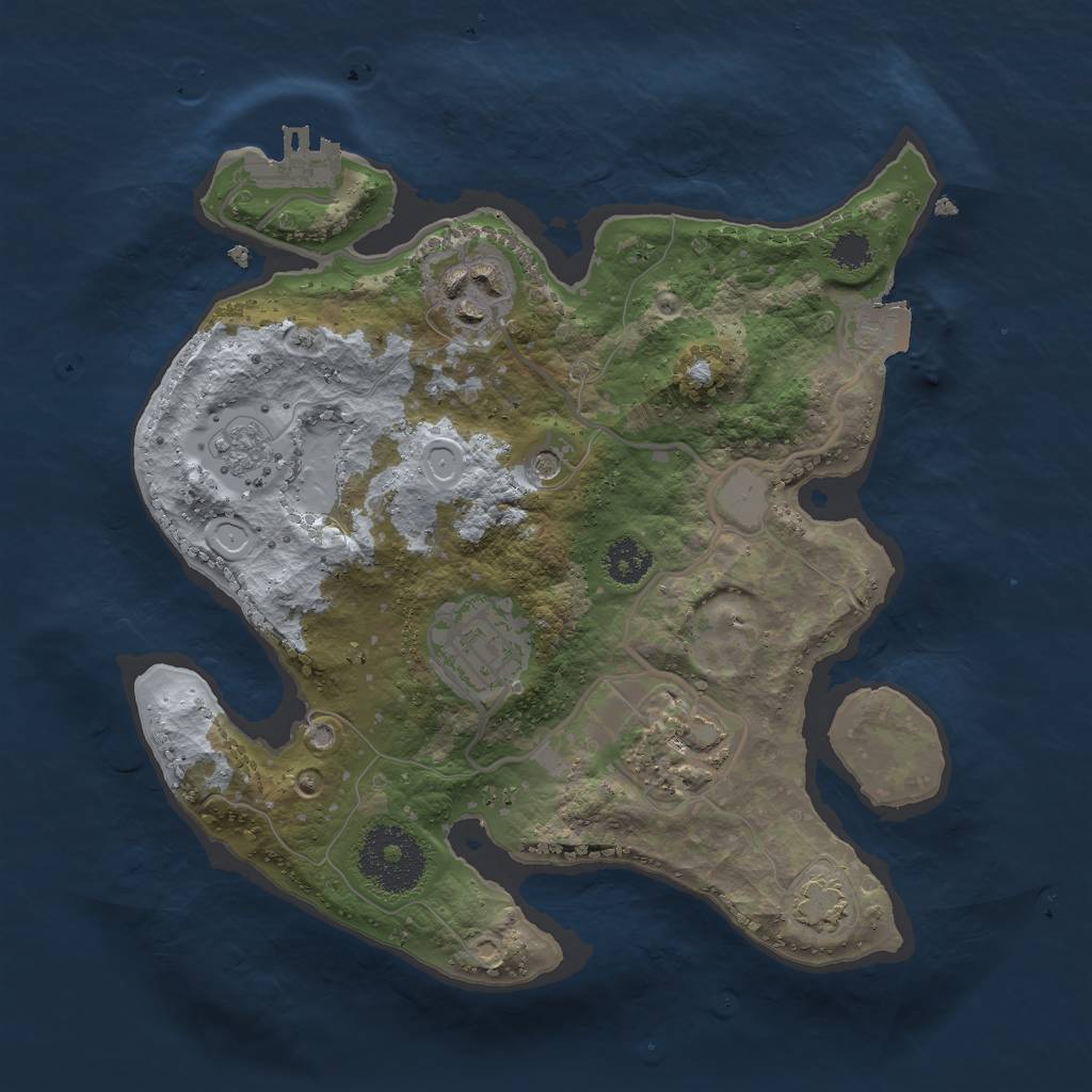 Rust Map: Procedural Map, Size: 2500, Seed: 196073022, 10 Monuments