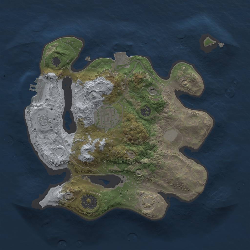 Rust Map: Procedural Map, Size: 2400, Seed: 548084882, 8 Monuments