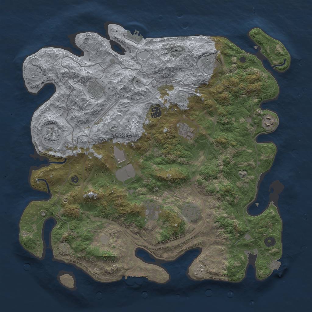 Rust Map: Procedural Map, Size: 4250, Seed: 31697964, 18 Monuments