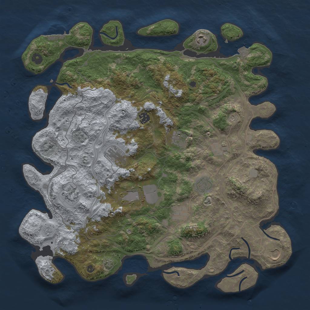 Rust Map: Procedural Map, Size: 4250, Seed: 24168932, 18 Monuments