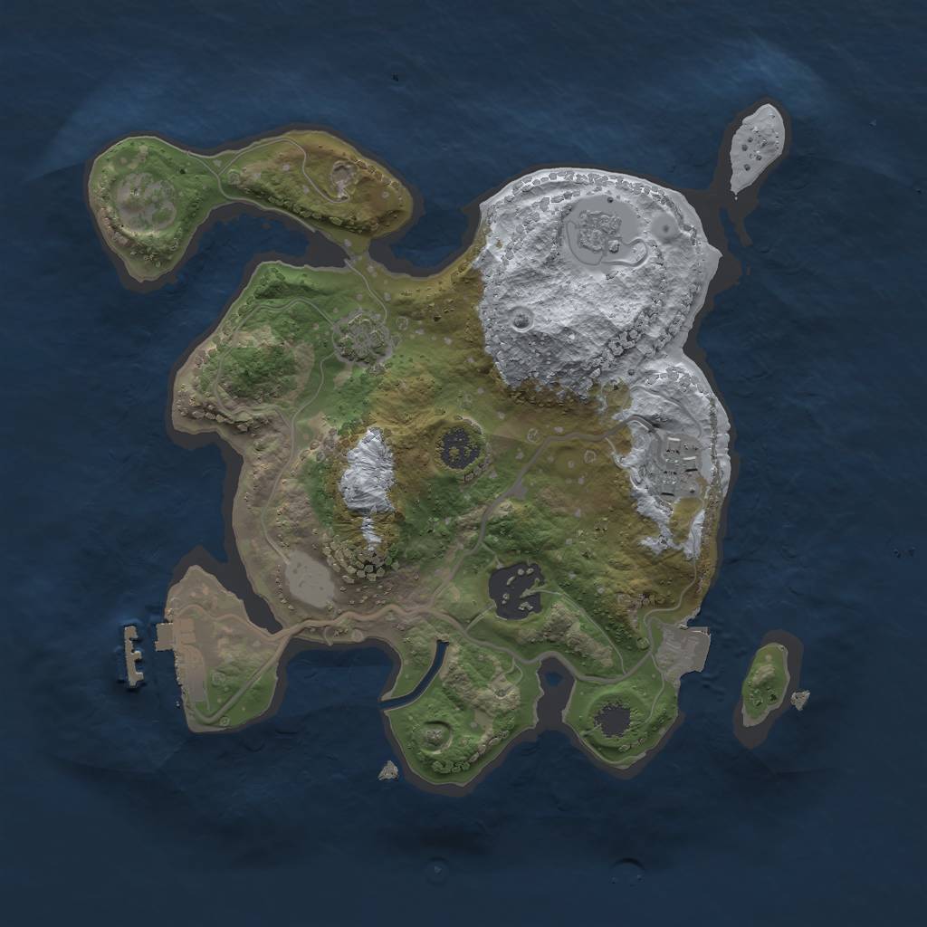 Rust Map: Procedural Map, Size: 2400, Seed: 1137482826, 8 Monuments