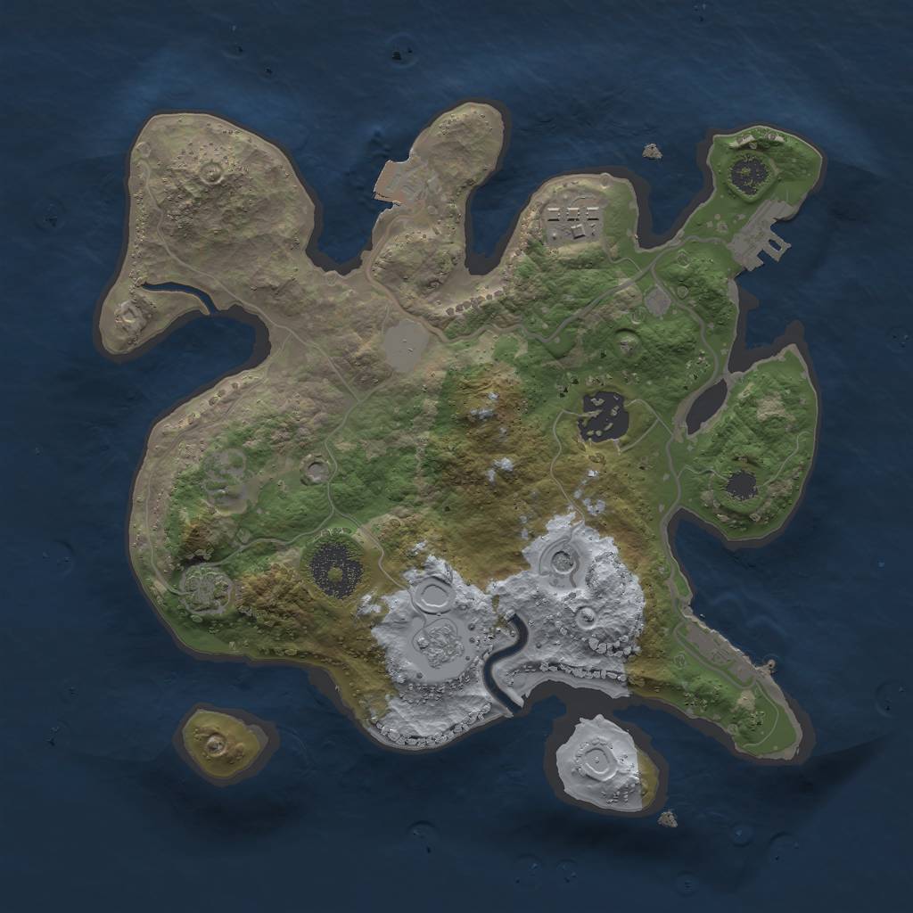 Rust Map: Procedural Map, Size: 2600, Seed: 464207712, 10 Monuments