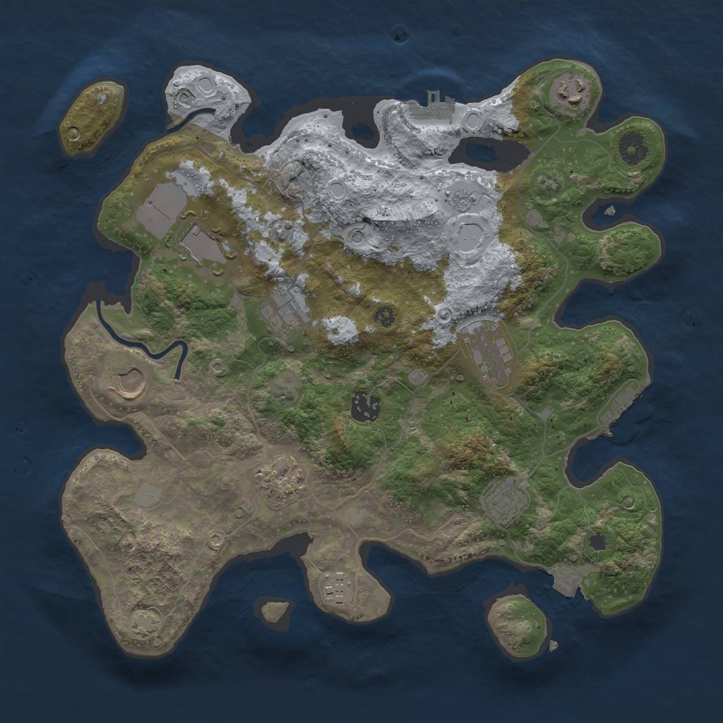 Rust Map: Procedural Map, Size: 3500, Seed: 679079160, 17 Monuments