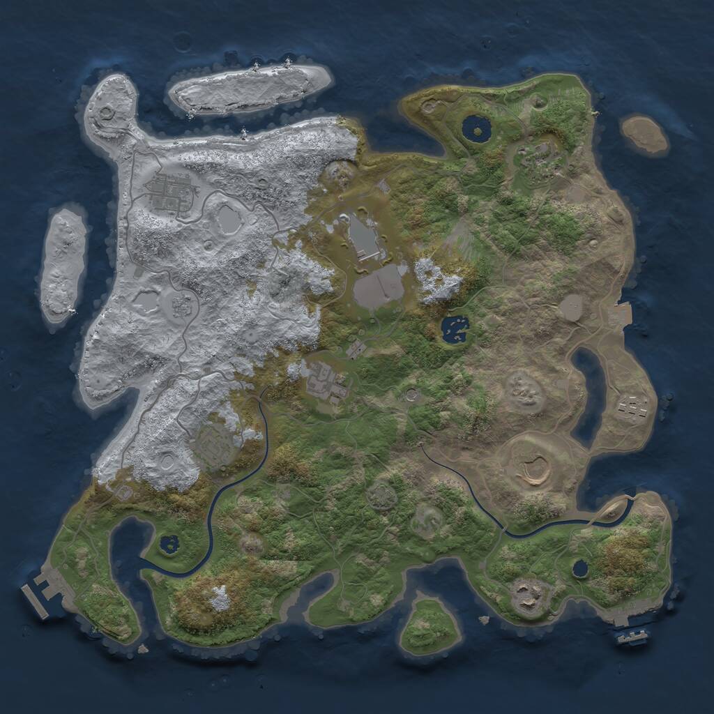 Rust Map: Procedural Map, Size: 3700, Seed: 41335804, 15 Monuments