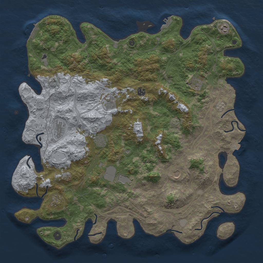 Rust Map: Procedural Map, Size: 4750, Seed: 501, 18 Monuments