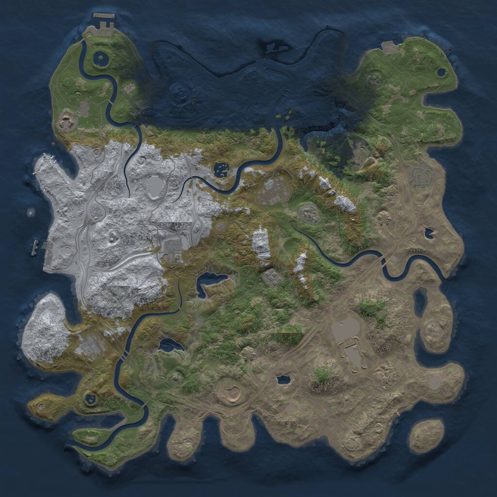 Rust Map: Procedural Map, Size: 4750, Seed: 501, 17 Monuments