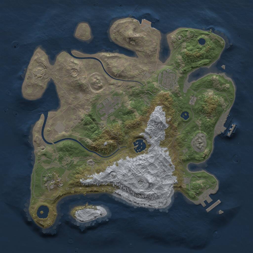 Rust Map: Procedural Map, Size: 3000, Seed: 499855985, 9 Monuments