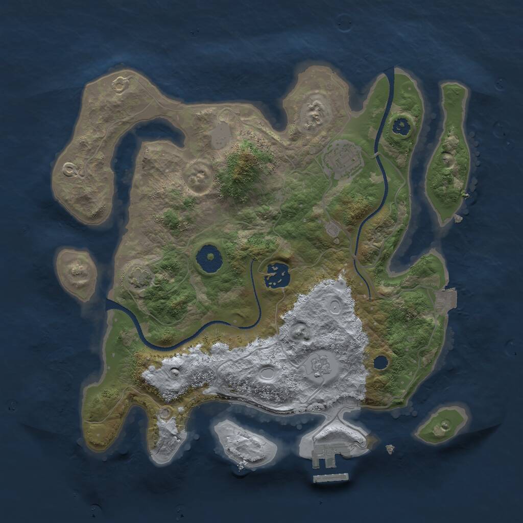 Rust Map: Procedural Map, Size: 3000, Seed: 5928074, 6 Monuments
