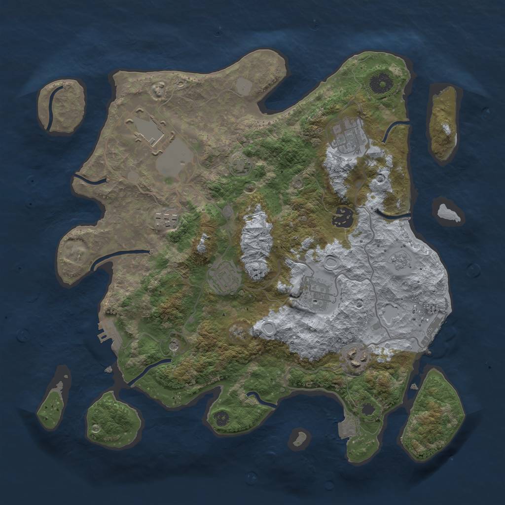 Rust Map: Procedural Map, Size: 3500, Seed: 317466826, 15 Monuments