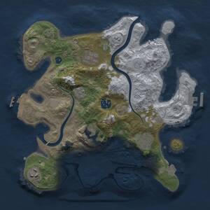 Thumbnail Rust Map: Procedural Map, Size: 3000, Seed: 1719732761, 12 Monuments