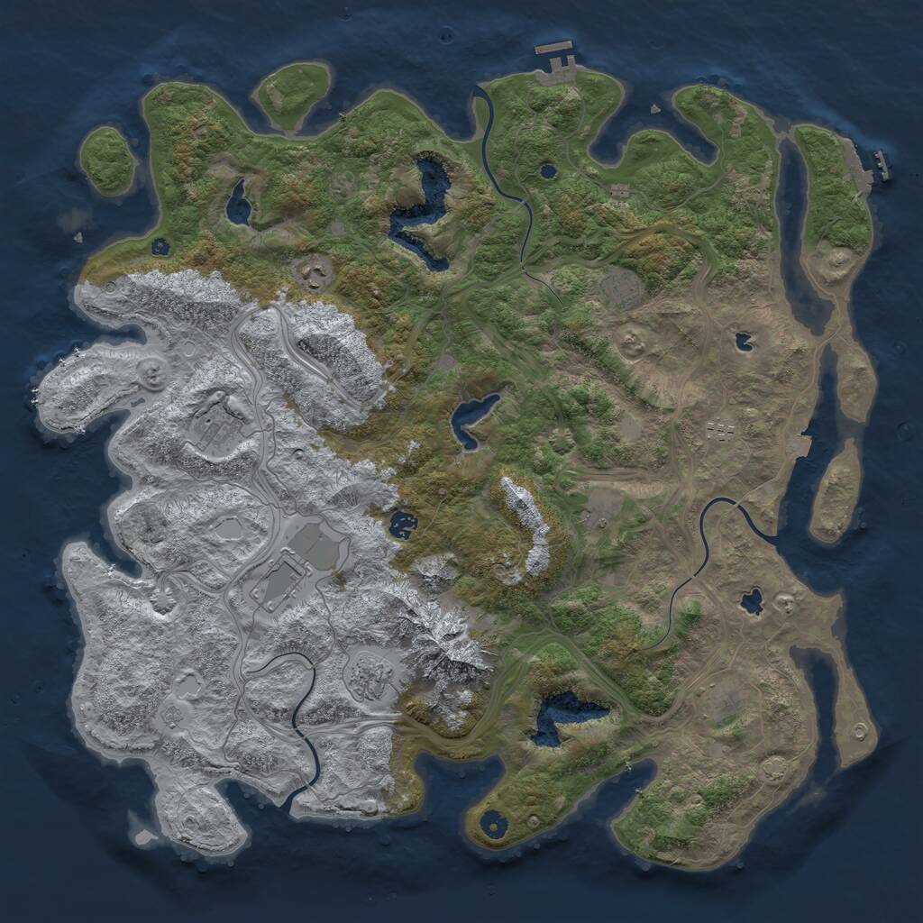 Rust Map: Procedural Map, Size: 5000, Seed: 424, 15 Monuments