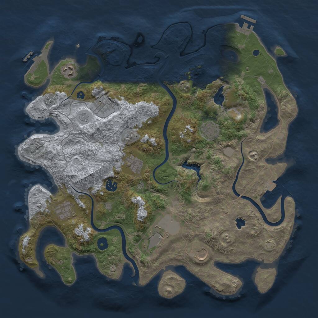 Rust Map: Procedural Map, Size: 4000, Seed: 264061056, 15 Monuments