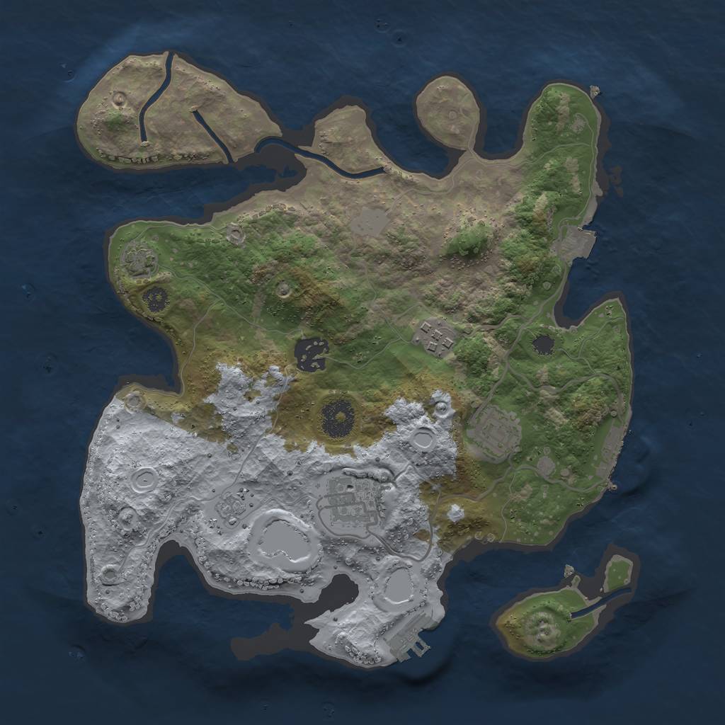 Rust Map: Procedural Map, Size: 3000, Seed: 92822, 11 Monuments