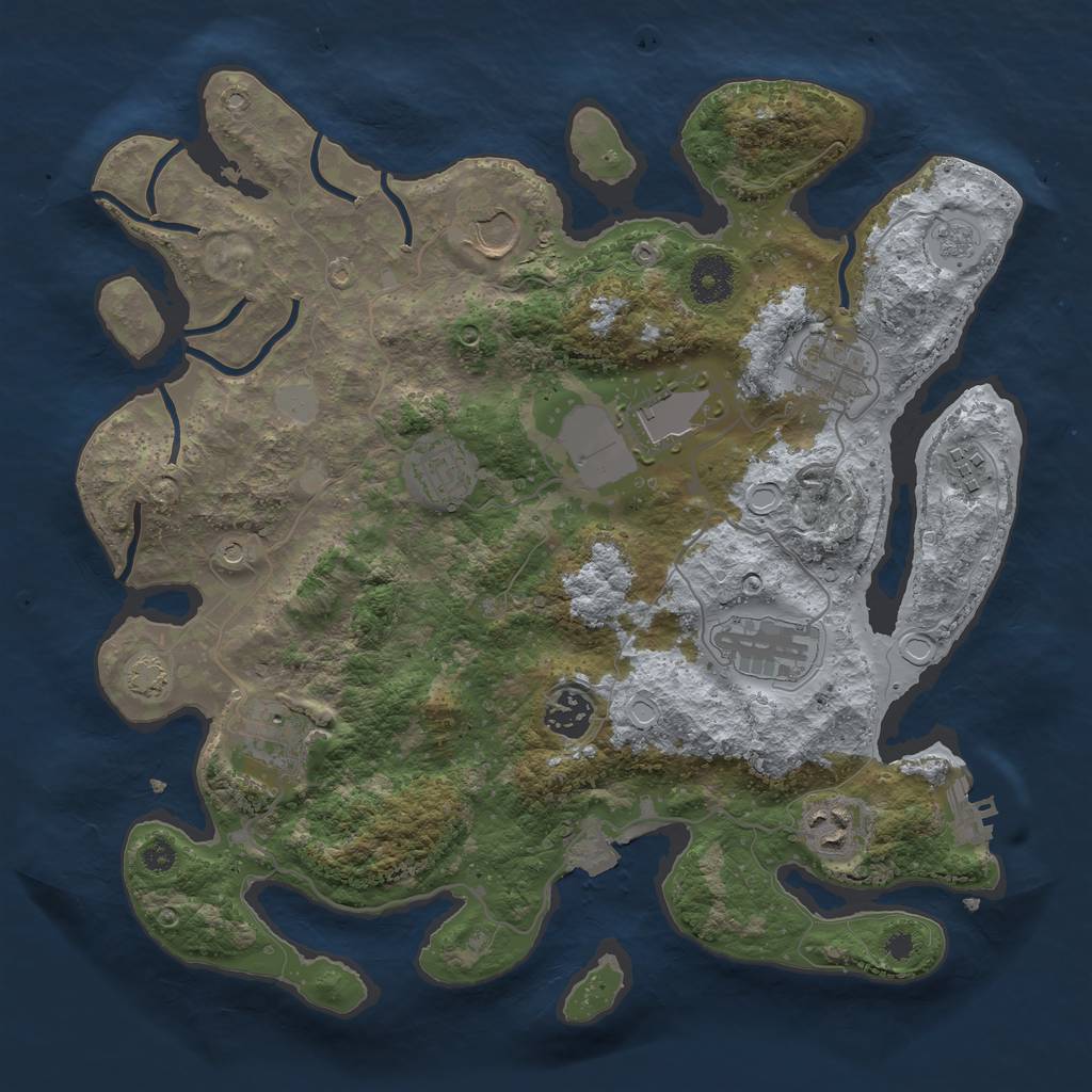 Rust Map: Procedural Map, Size: 3500, Seed: 4980827, 16 Monuments