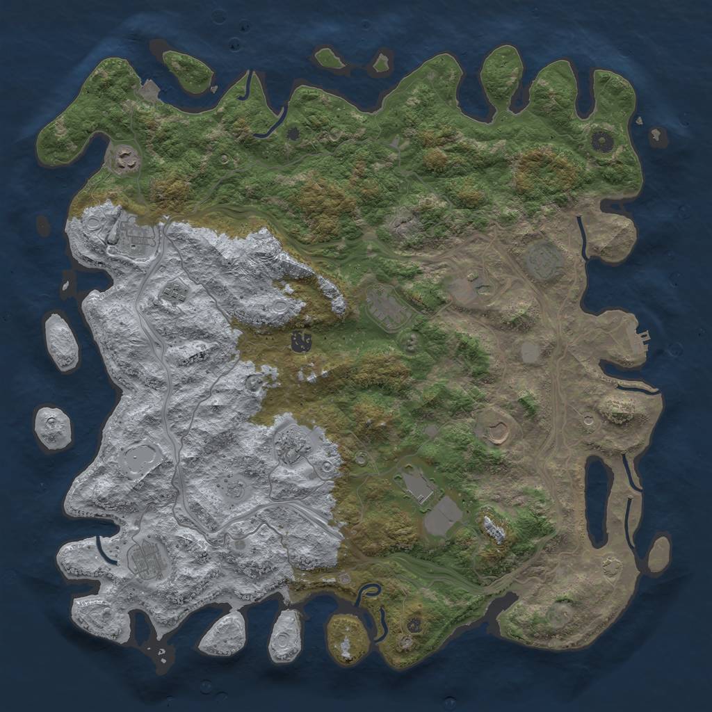 Rust Map: Procedural Map, Size: 4800, Seed: 2049287313, 18 Monuments