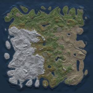 Thumbnail Rust Map: Procedural Map, Size: 4800, Seed: 2049287313, 16 Monuments