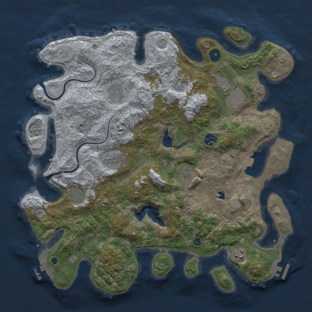 Rust Map: Procedural Map, Size: 4000, Seed: 9476, 15 Monuments