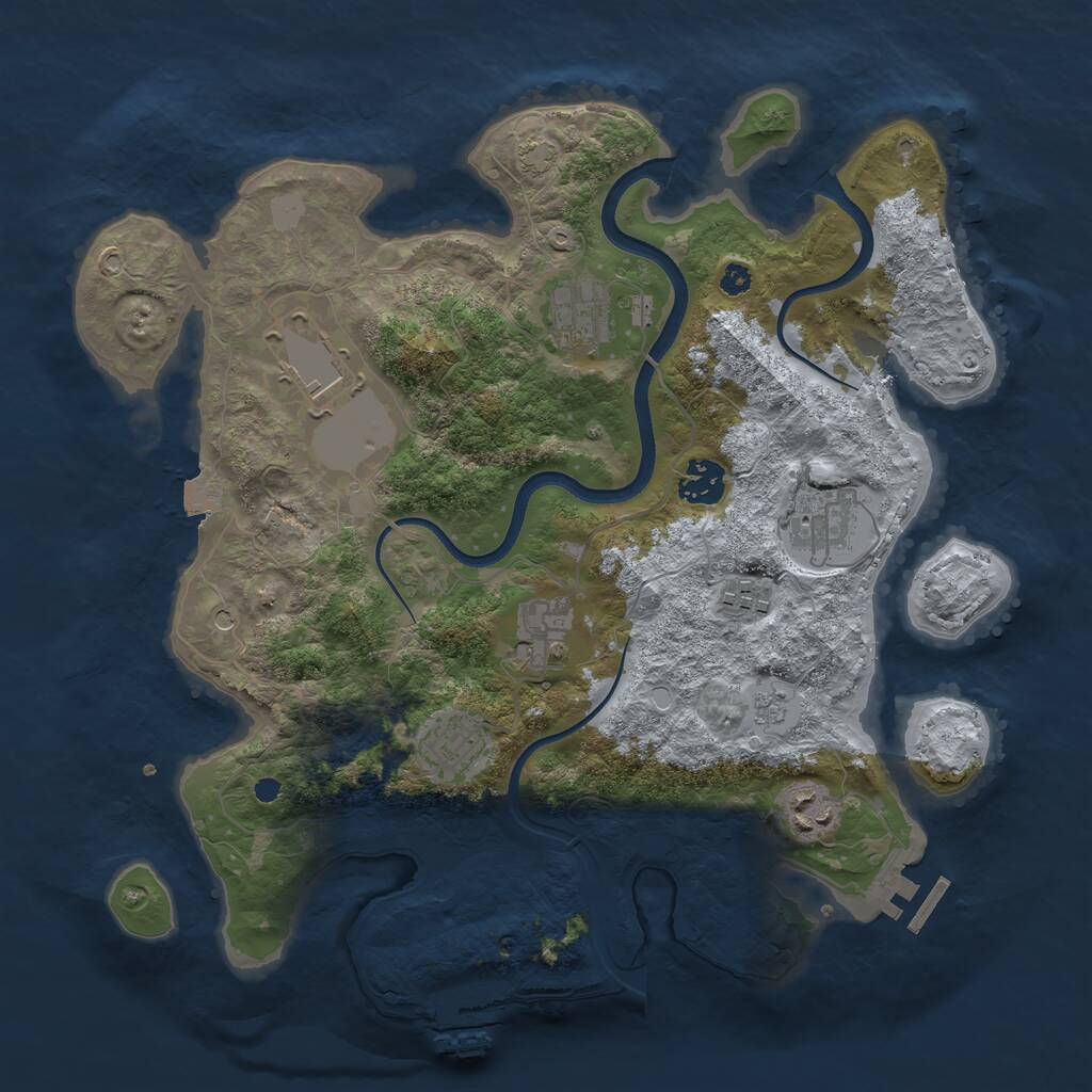 Rust Map: Procedural Map, Size: 3513, Seed: 100351162, 14 Monuments