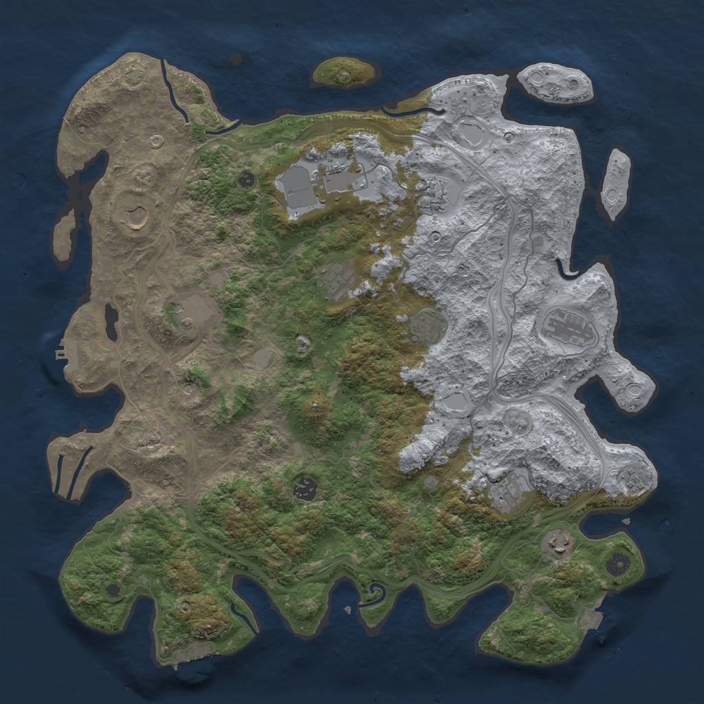 Rust Map: Procedural Map, Size: 4500, Seed: 1513268082, 19 Monuments