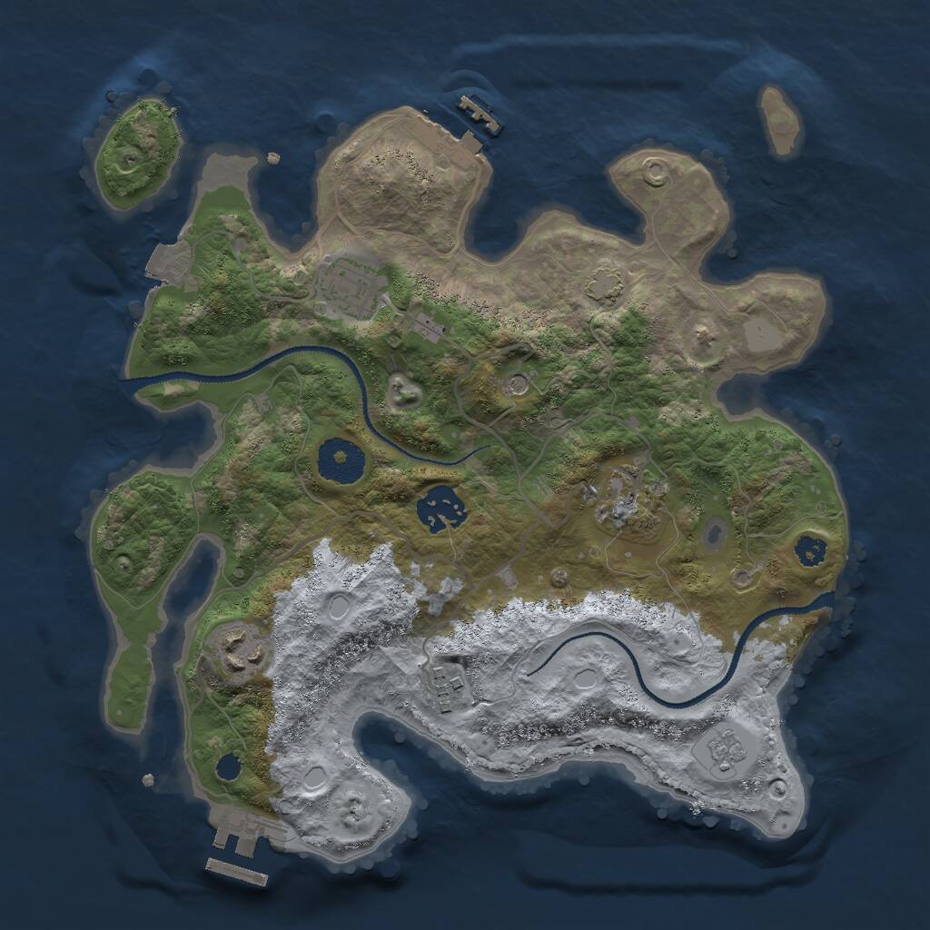 Rust Map: Procedural Map, Size: 3000, Seed: 16340, 11 Monuments