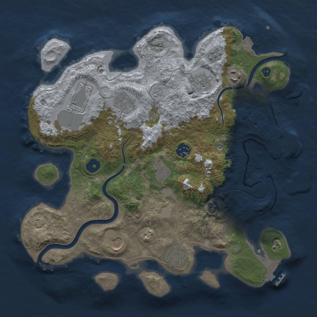 Rust Map: Procedural Map, Size: 3500, Seed: 574003306, 15 Monuments