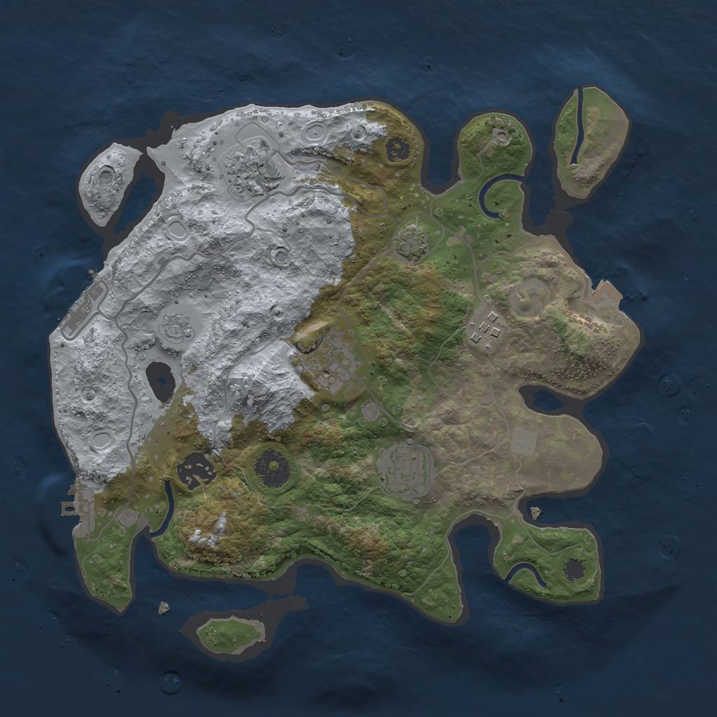 Rust Map: Procedural Map, Size: 3000, Seed: 1569160583, 12 Monuments