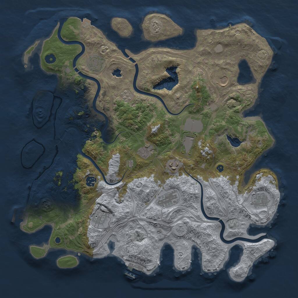 Rust Map: Procedural Map, Size: 4300, Seed: 24016, 16 Monuments