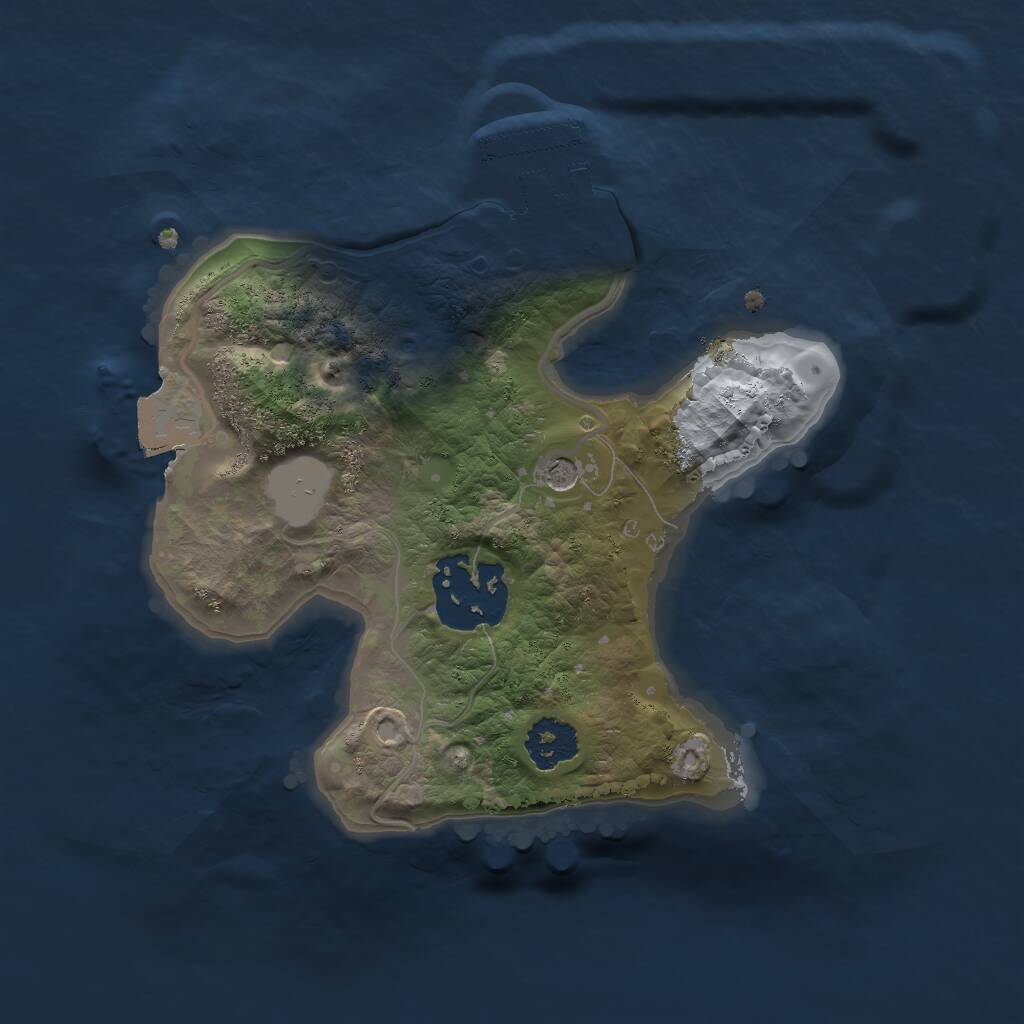 Rust Map: Procedural Map, Size: 2000, Seed: 2085058441, 4 Monuments