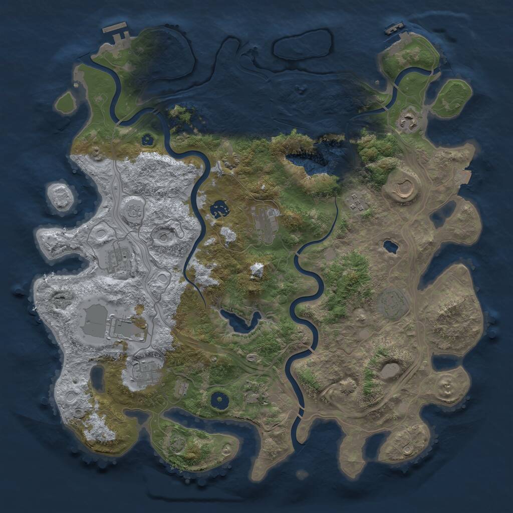 Rust Map: Procedural Map, Size: 4250, Seed: 39159129, 16 Monuments