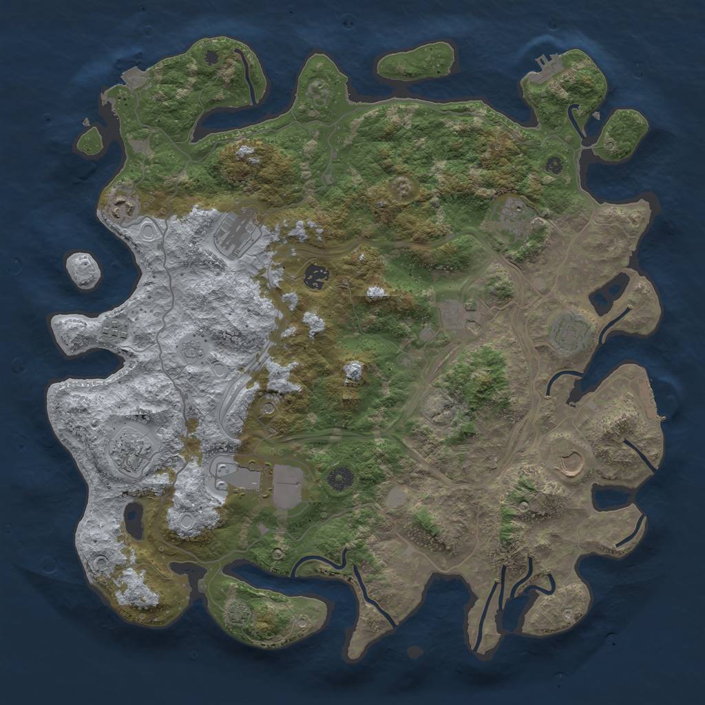 Rust Map: Procedural Map, Size: 4250, Seed: 39159129, 18 Monuments