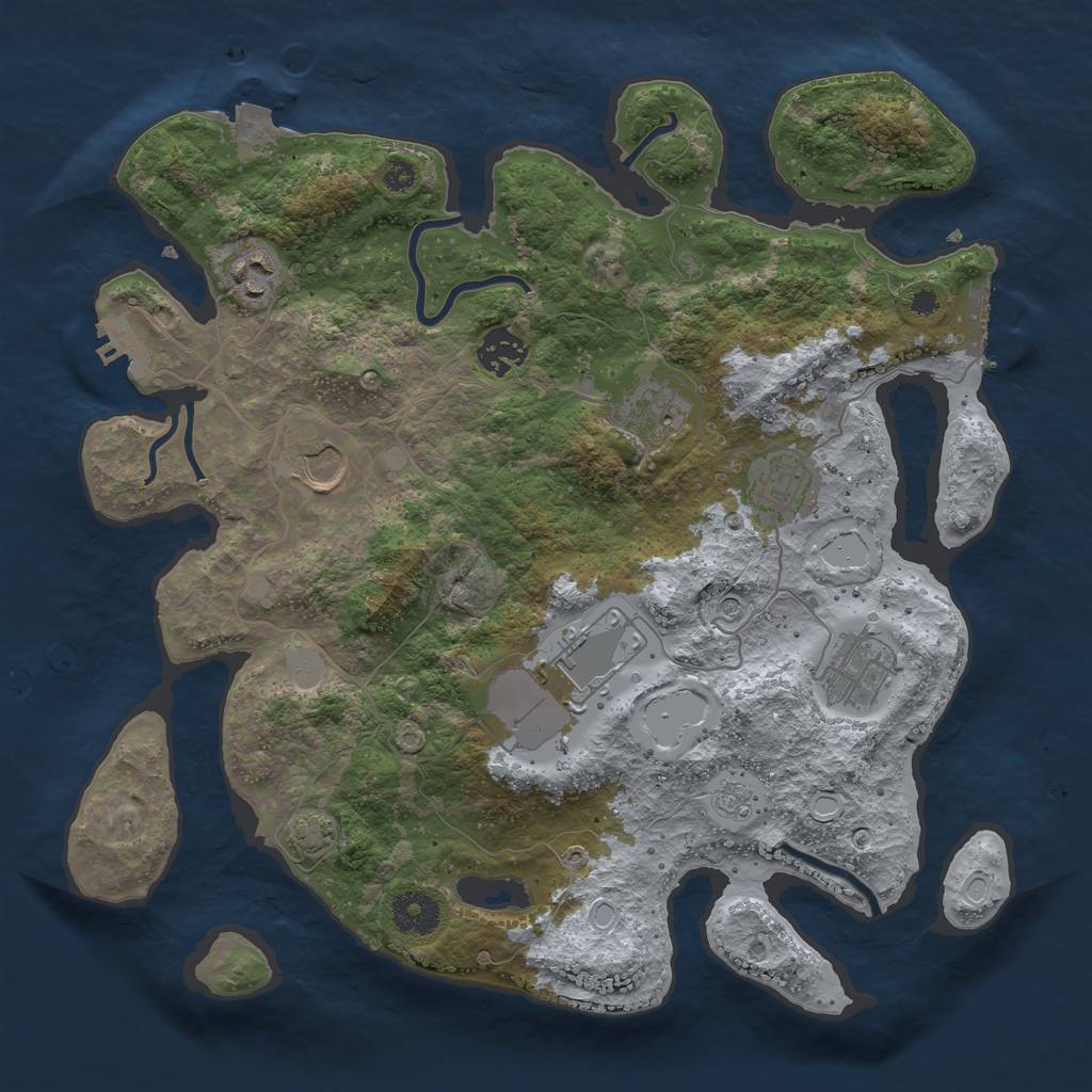 Rust Map: Procedural Map, Size: 3500, Seed: 490805335, 15 Monuments