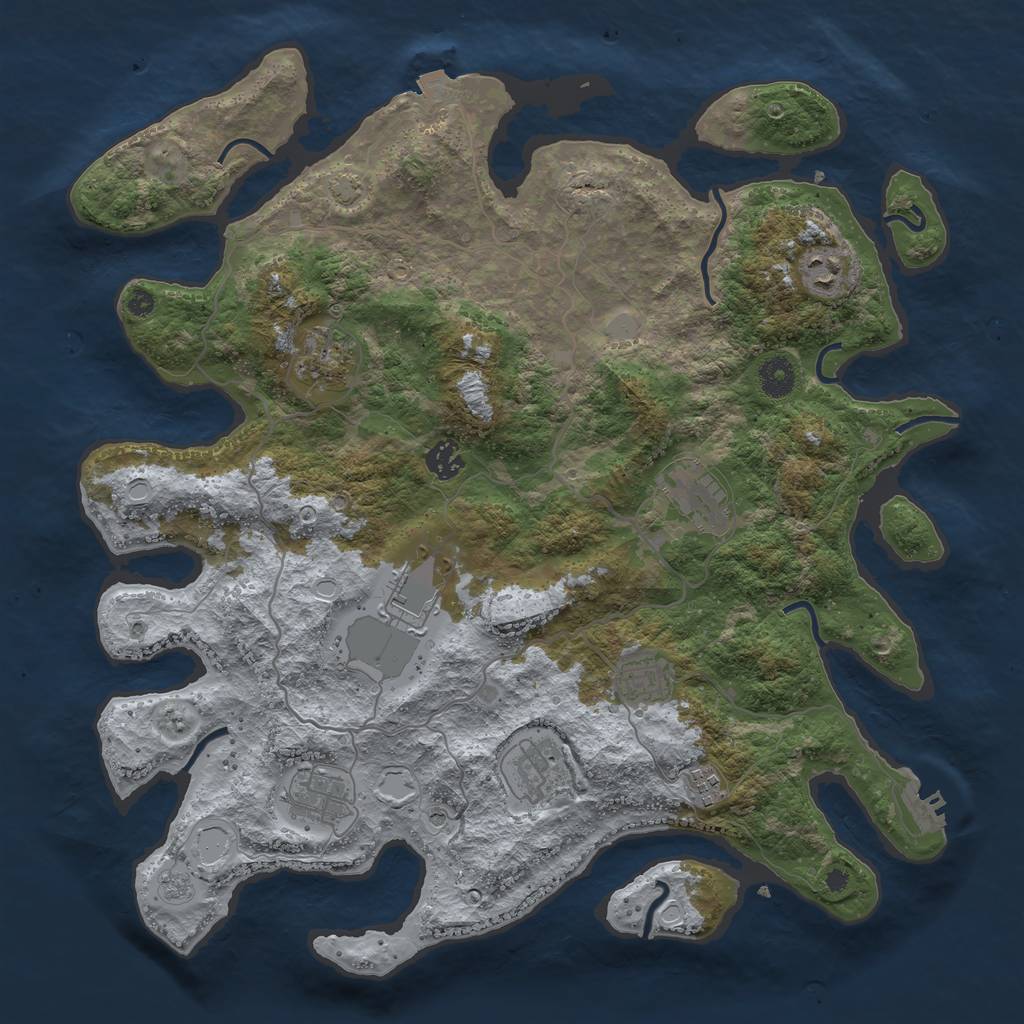 Rust Map: Procedural Map, Size: 4000, Seed: 2116333, 16 Monuments