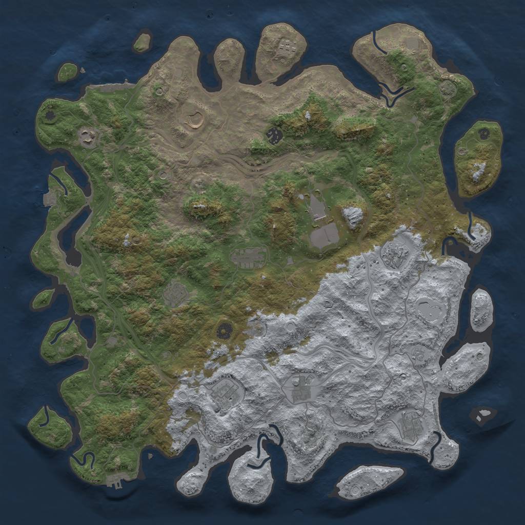 Rust Map: Procedural Map, Size: 4800, Seed: 632373520, 19 Monuments
