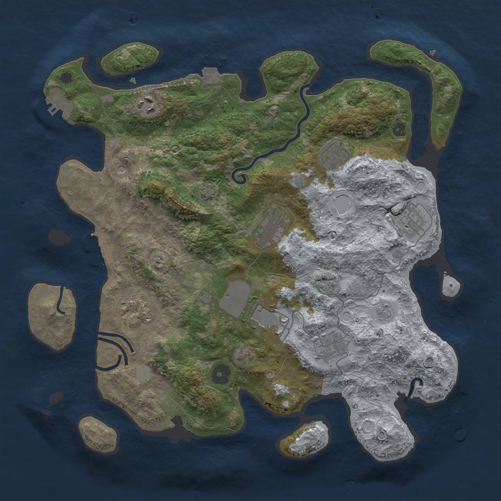 Rust Map: Procedural Map, Size: 3750, Seed: 218497854, 15 Monuments