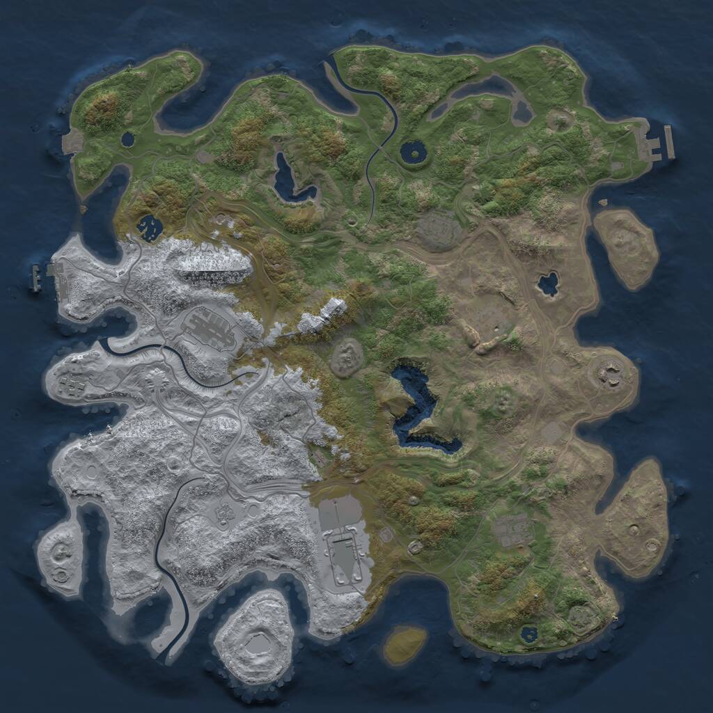 Rust Map: Procedural Map, Size: 4250, Seed: 585969, 14 Monuments