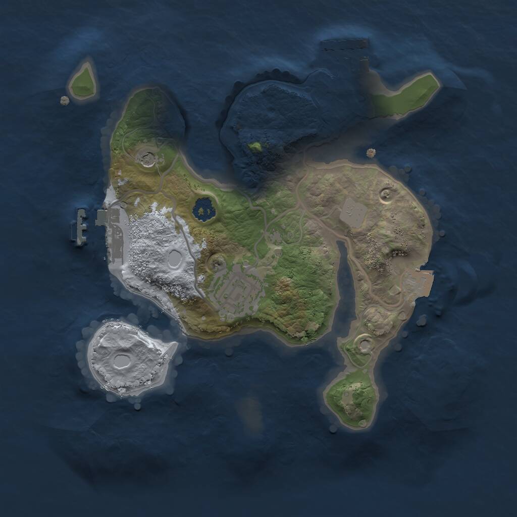 Rust Map: Procedural Map, Size: 2250, Seed: 1155445, 5 Monuments